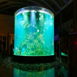 china custom cheap super big round pmma glass aquariums clear cylinder acrylic fish tank